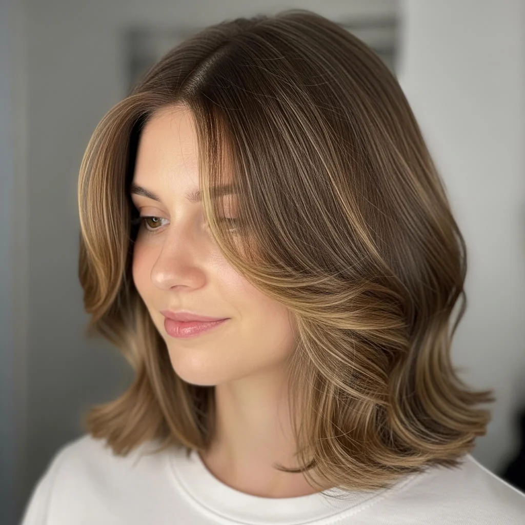 Long Bob with Soft Waves and Face-Framing Layers