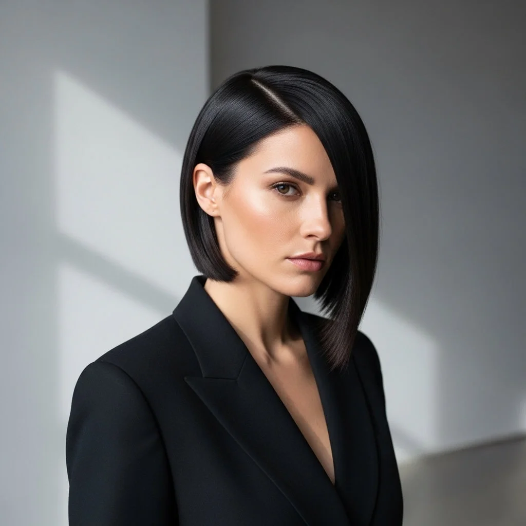 14. Side-Parted Asymmetrical Bob