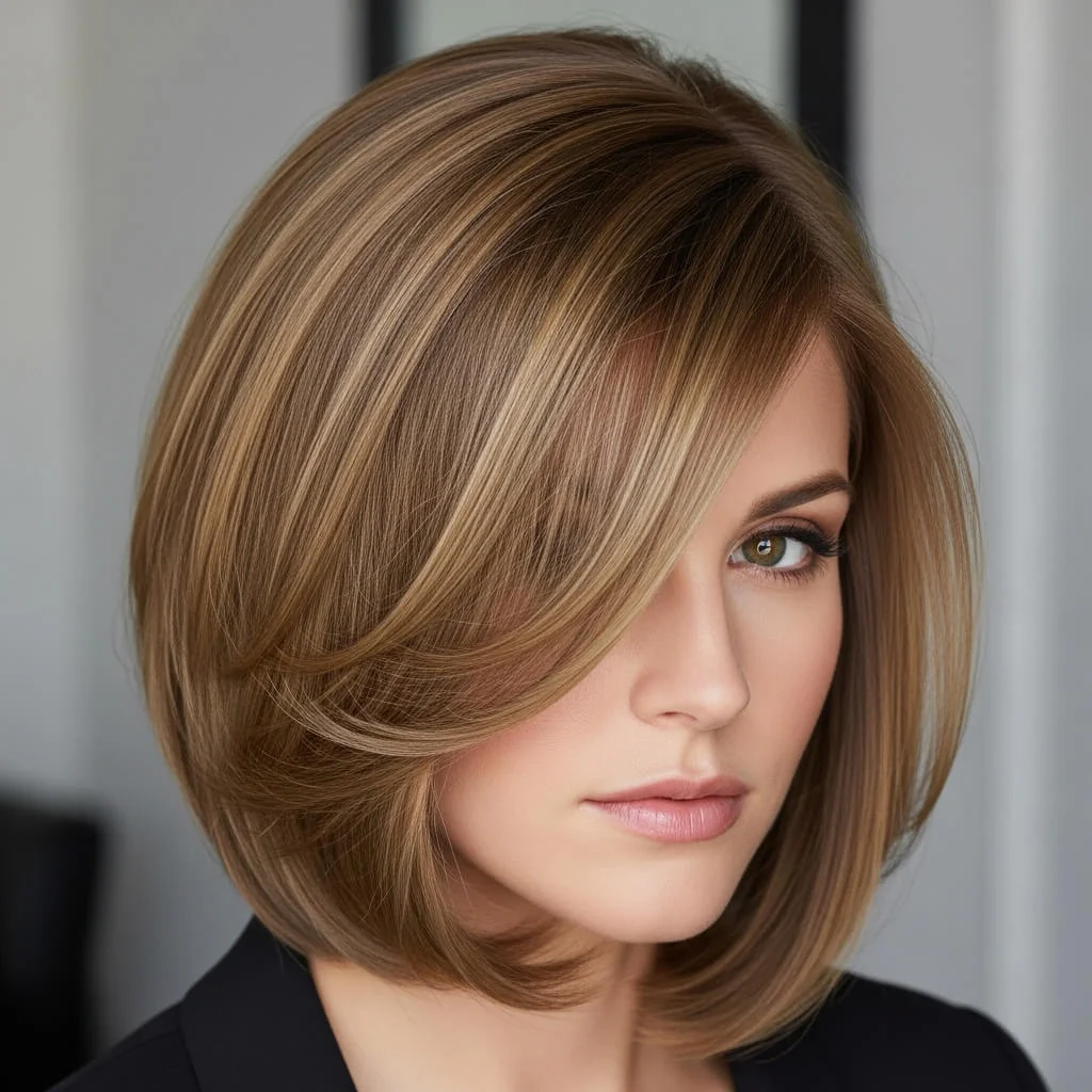 Layered Bob with Side Part
