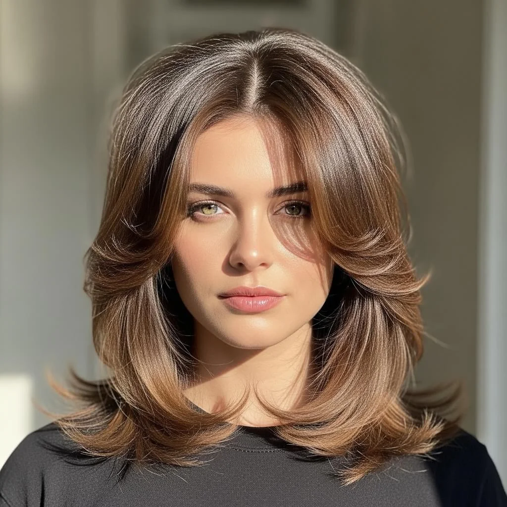 Long Bob with Curtain Layers