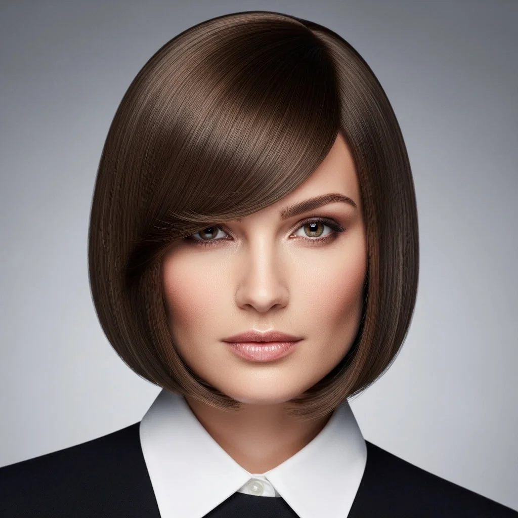 Blunt Soft Bob with Side Bangs
