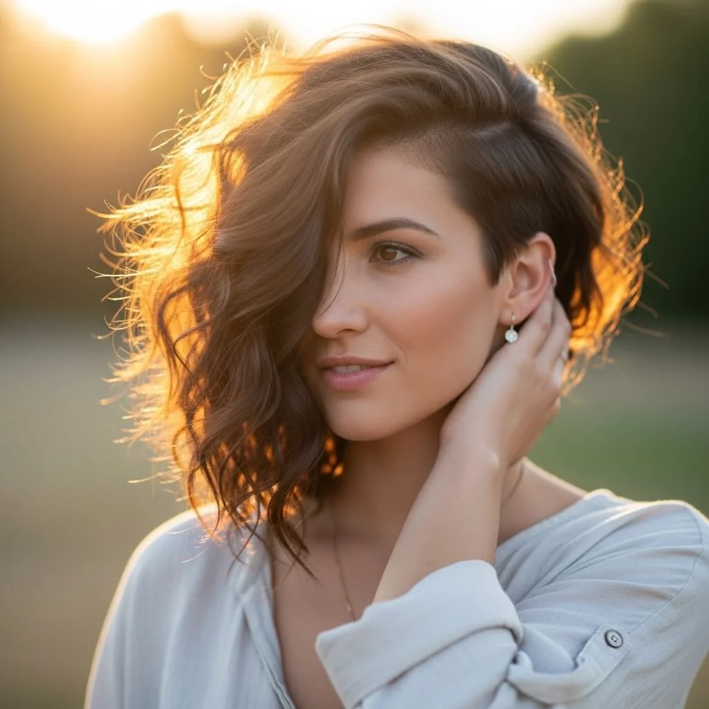 17. Layered Bob with Subtle Curls