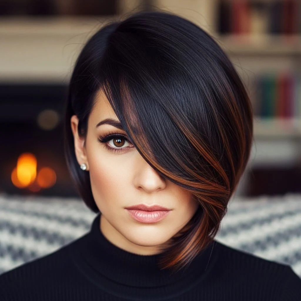 18. Asymmetrical Bob with Side Fringe