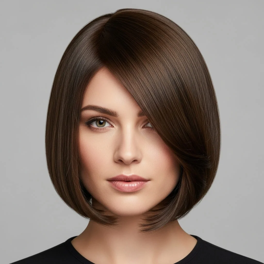 Blunt Bob with Soft Side Part