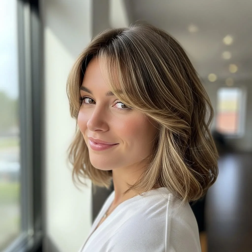 Bob with Soft Curtain Bangs