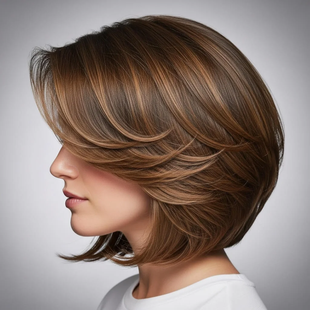 Layered Bob with Side Part