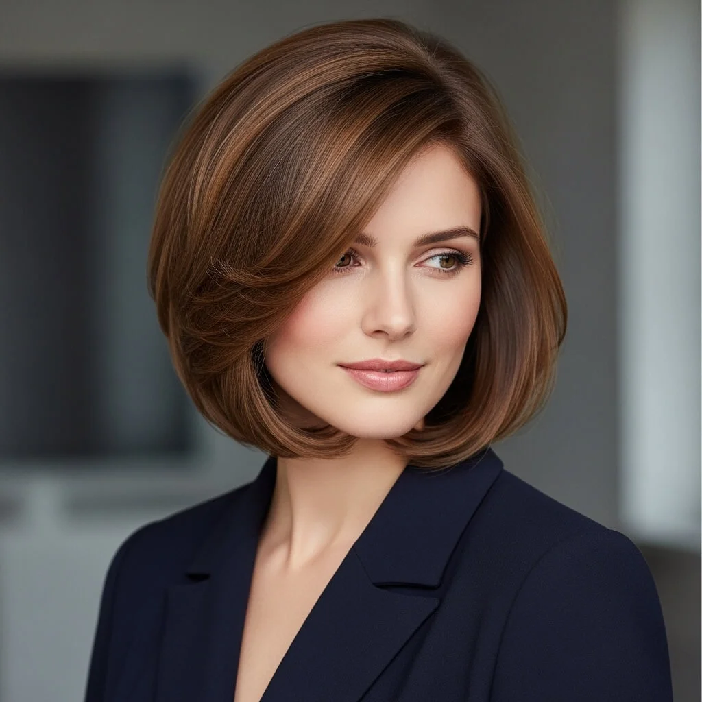 Layered Chin-Length Bob