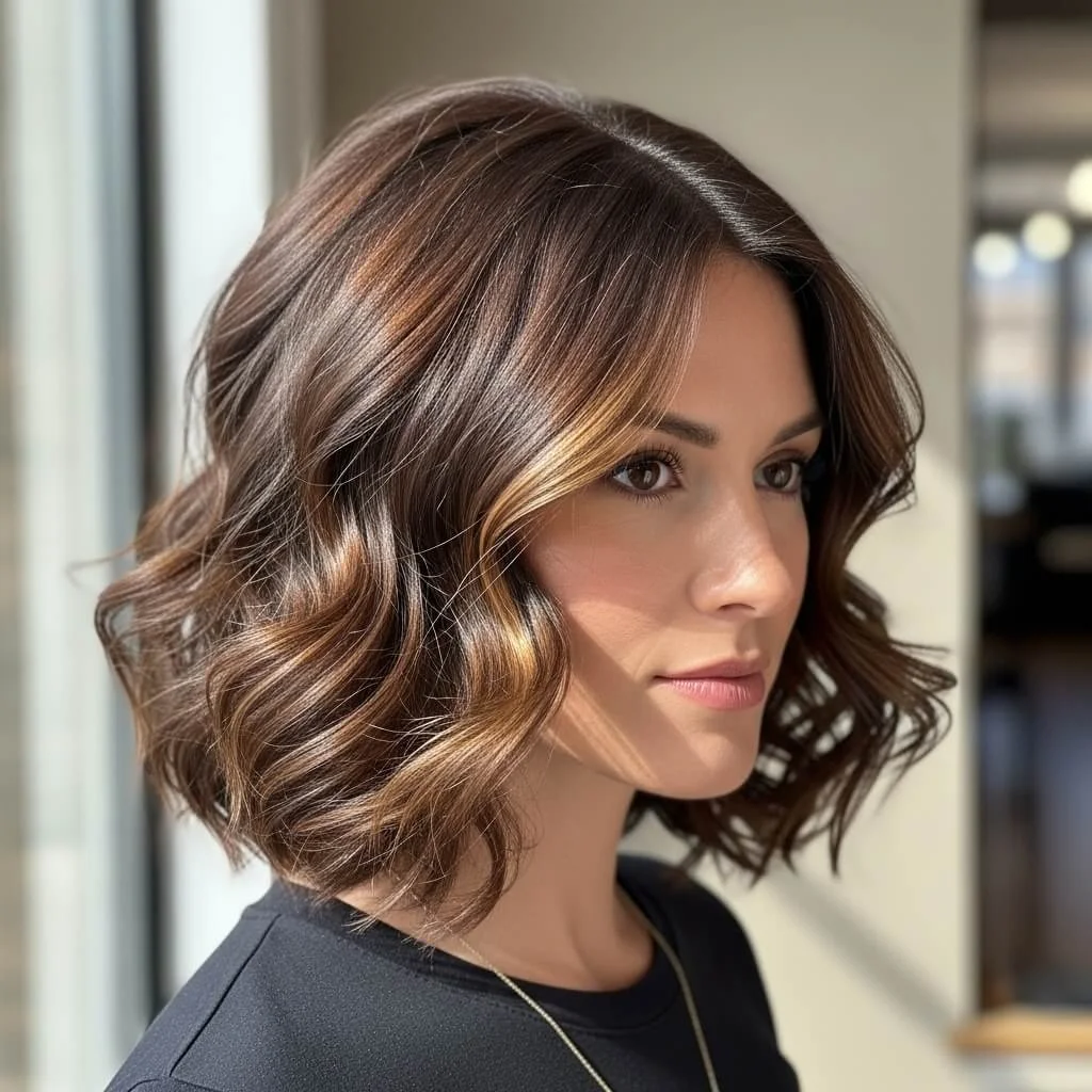 Layered Curly Bob