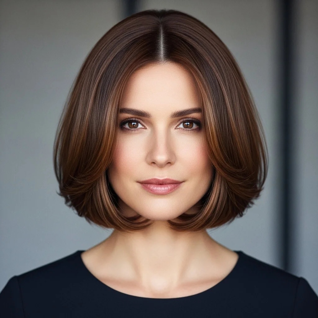 Bob with Soft Middle Part