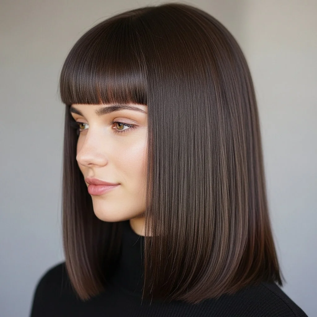 Long Bob with Blunt Fringe