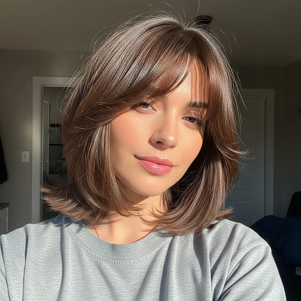 Layered Bob with Curtain Bangs