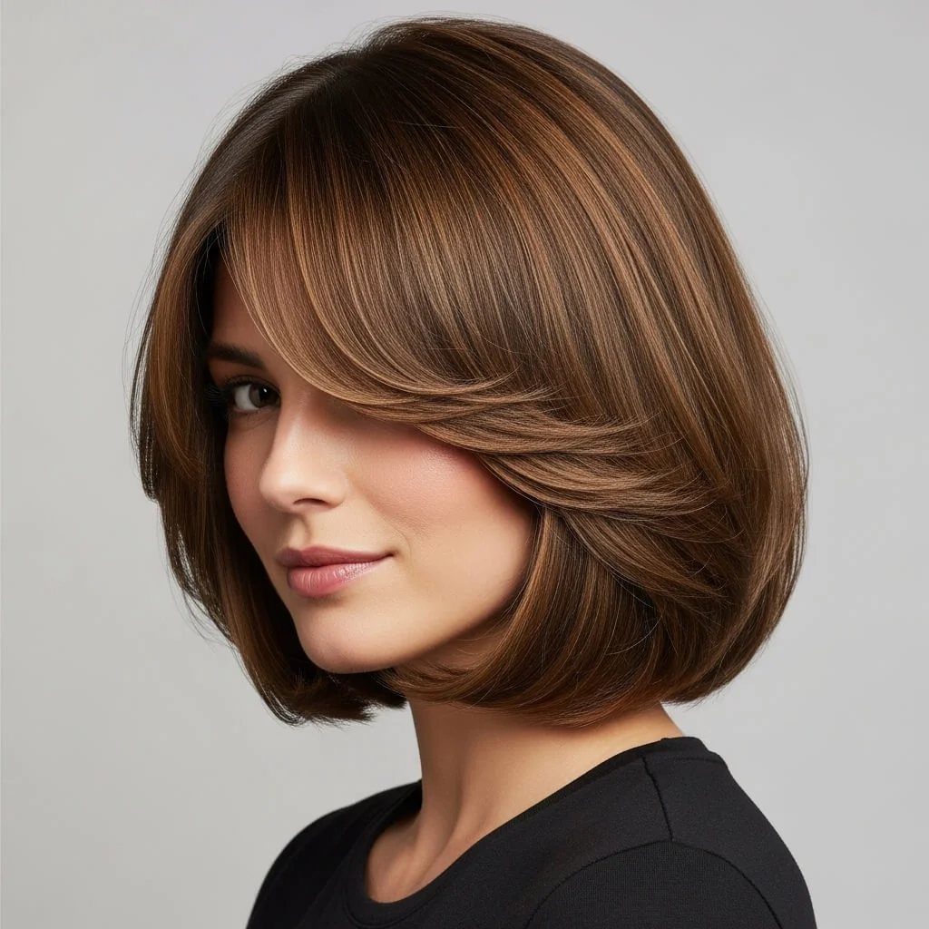 Medium Bob with Side-Swept Bangs