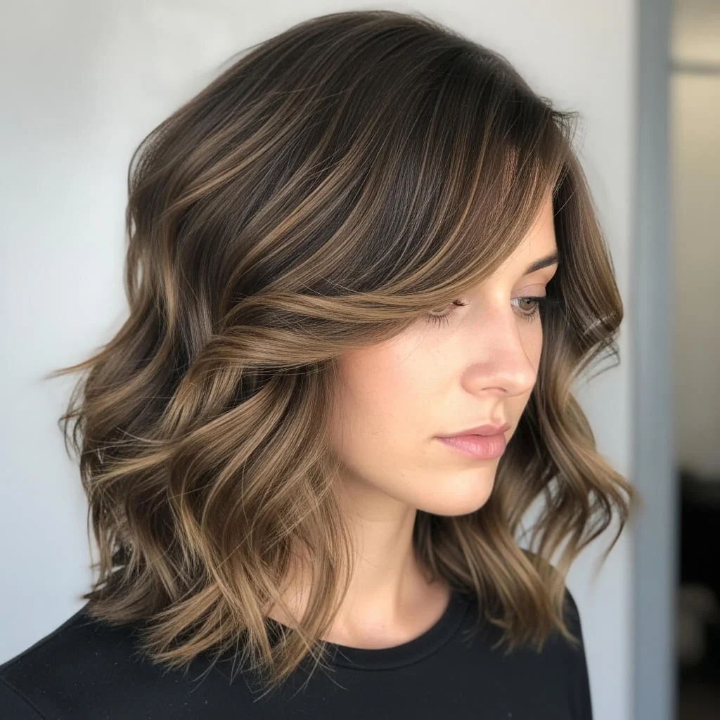 Wavy Long Bob with Side Part