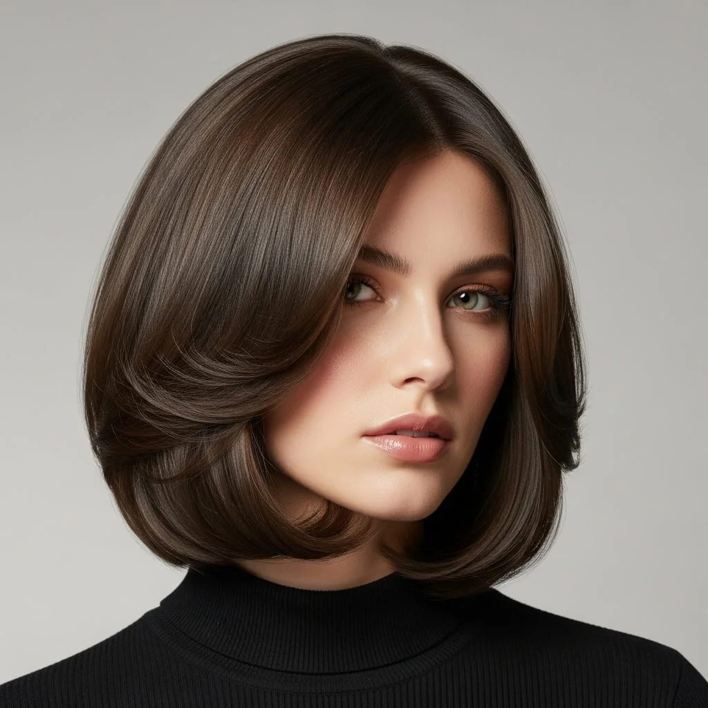 Layered Bob with Soft Inward Curl