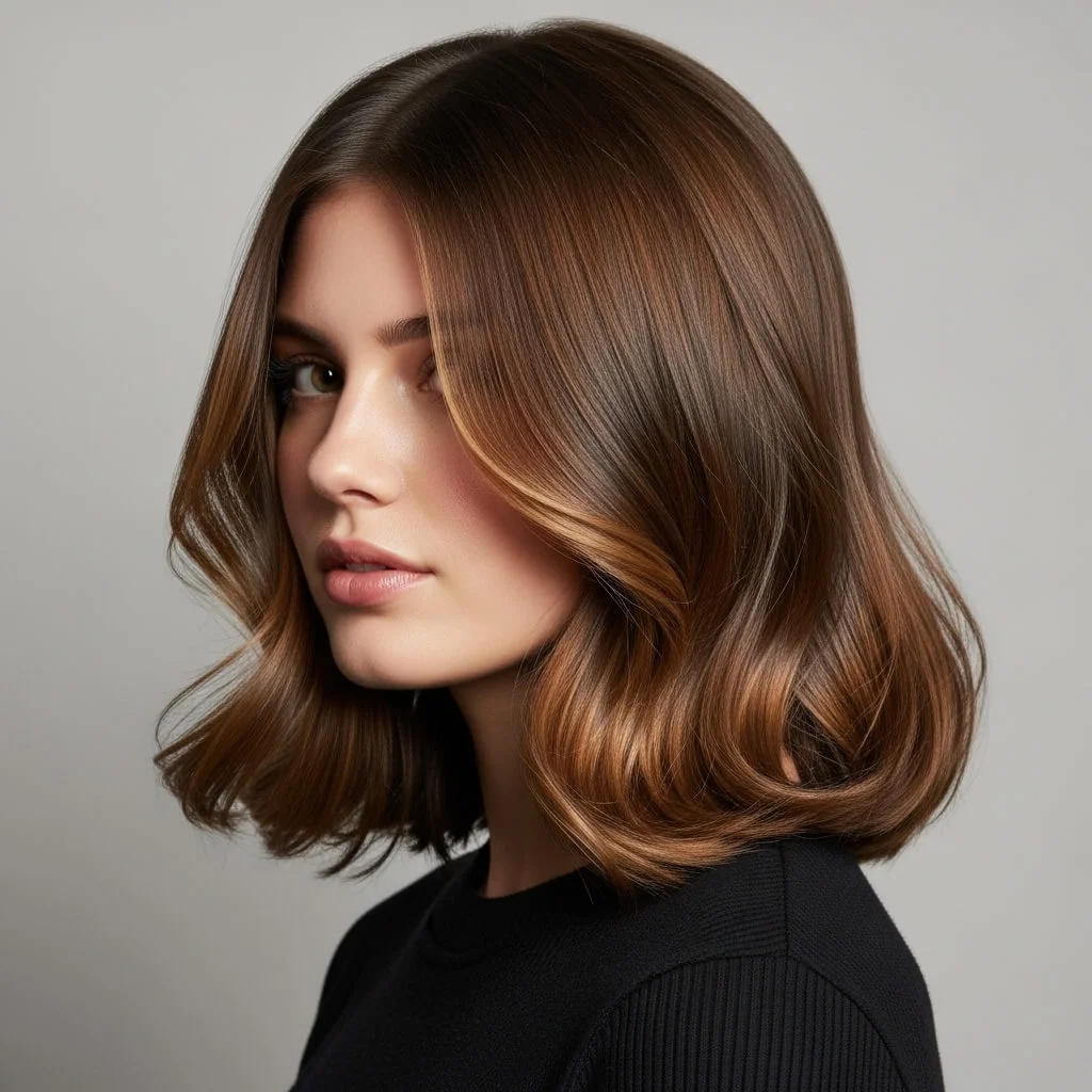 Long Bob with Subtle Highlights and Waves