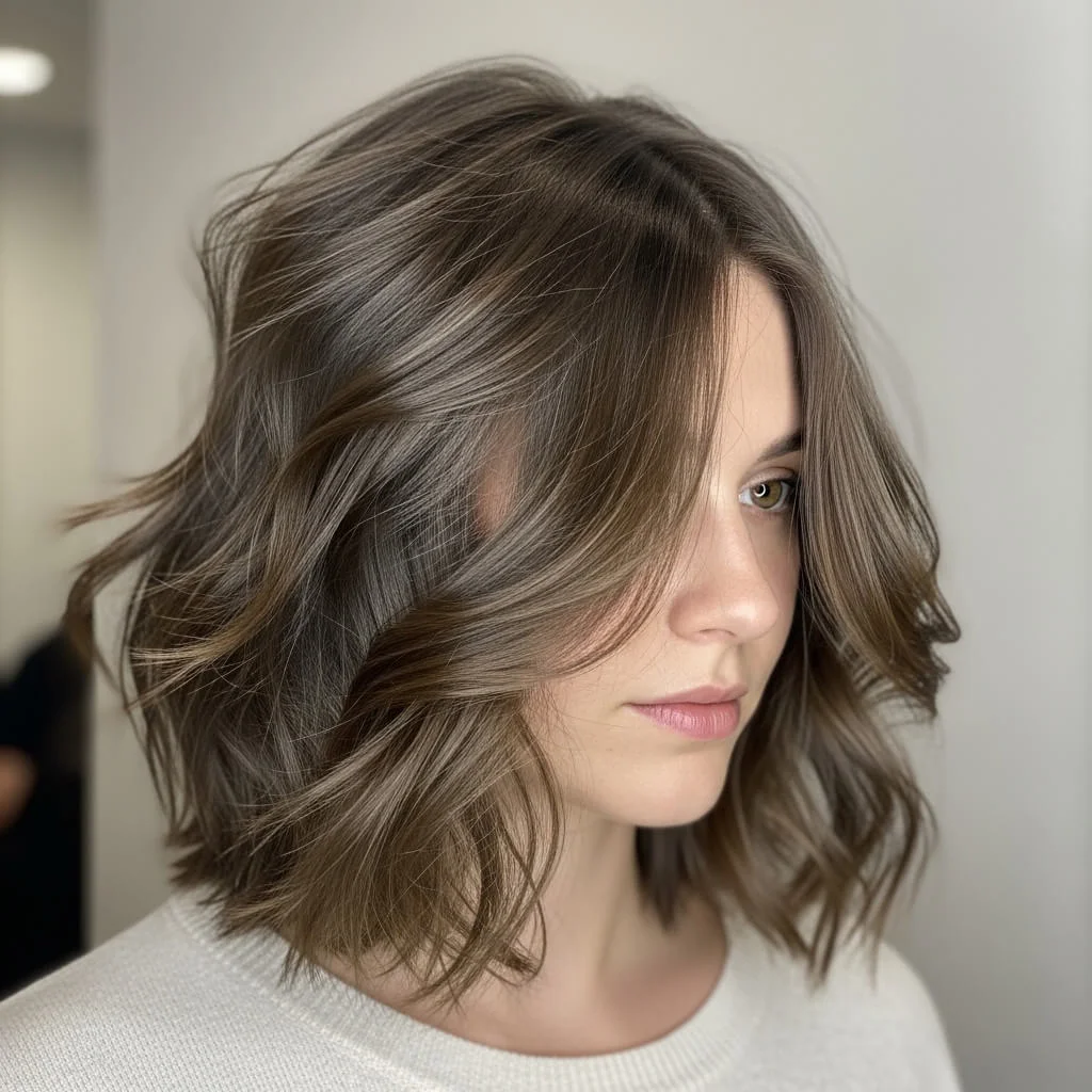 Layered Bob with Tousled Ends
