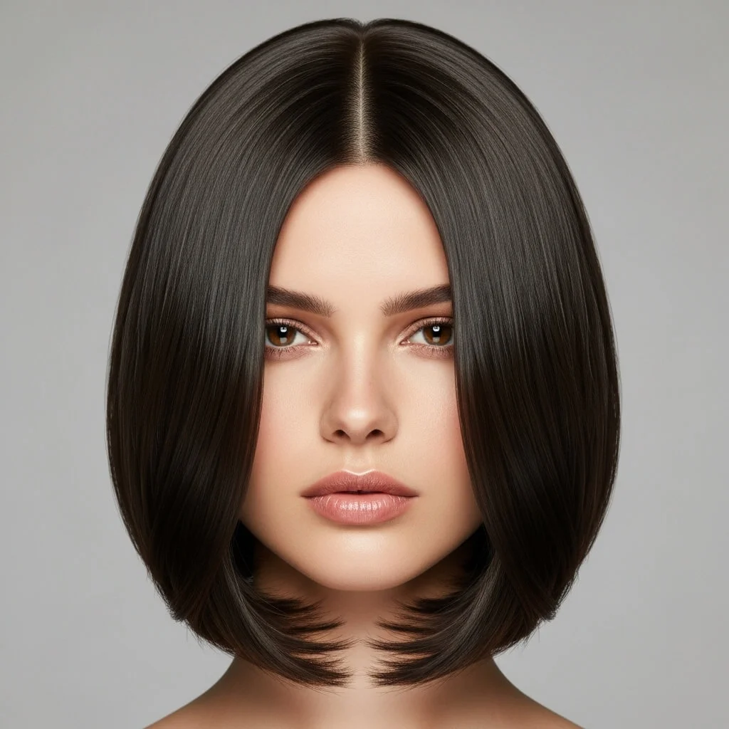 Long Bob with Curved Inward Ends