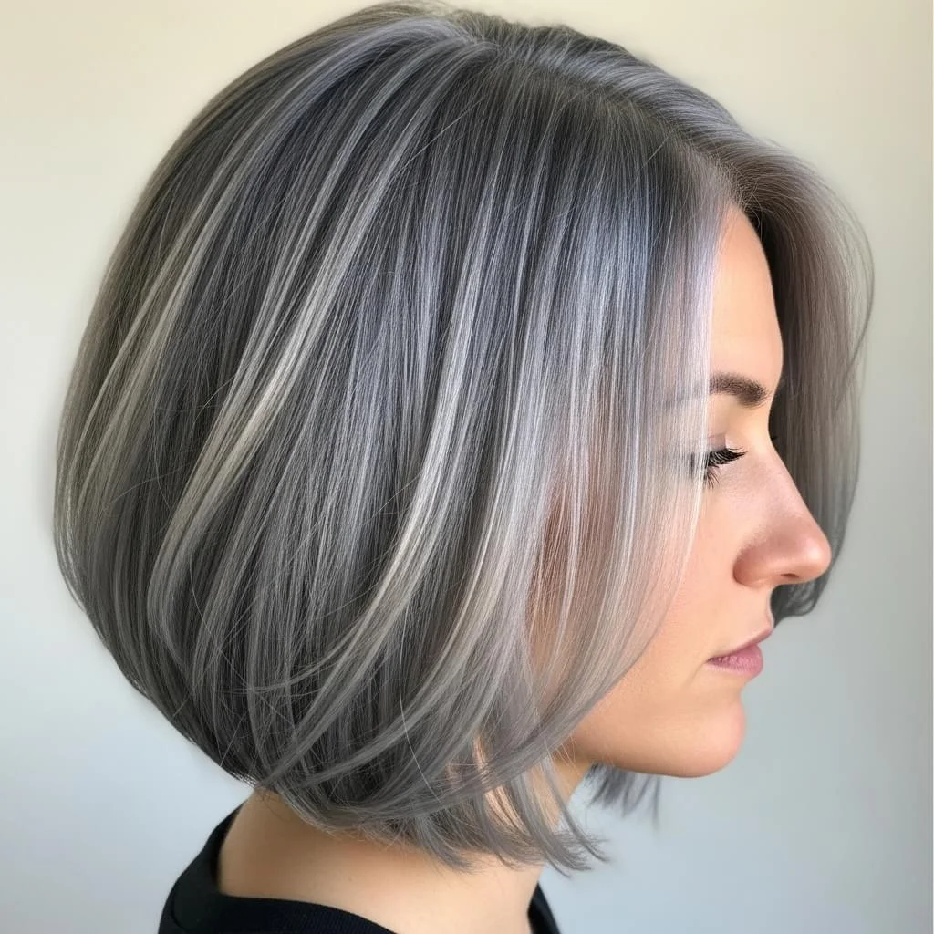 Natural Gray Short Bob