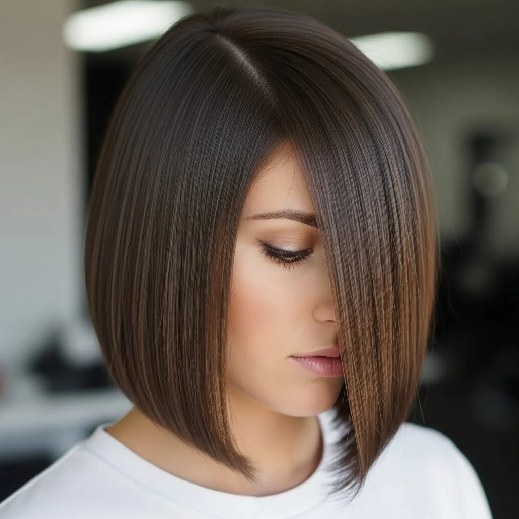 Side-Parted Sleek Bob