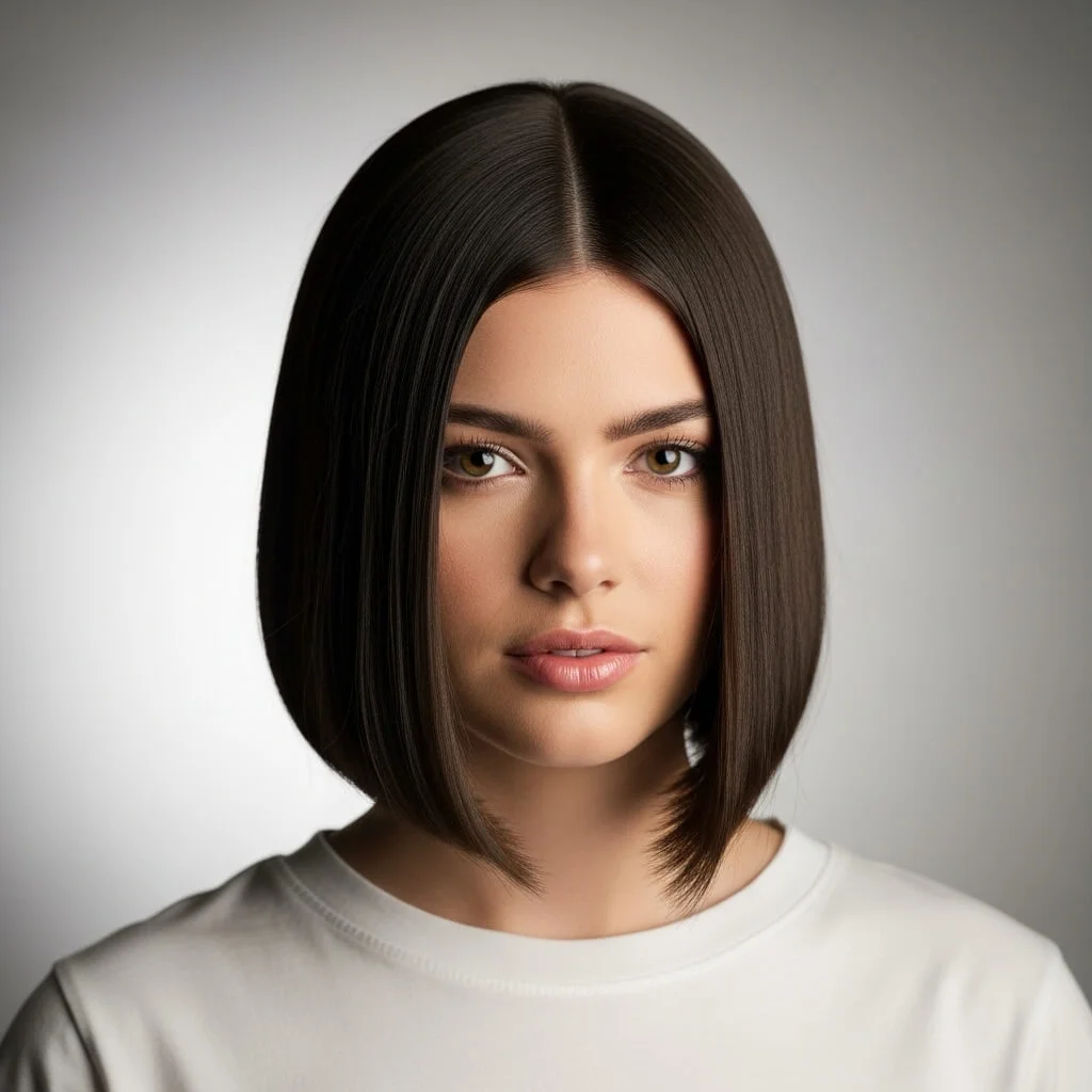 Sleek Bob with Center Part