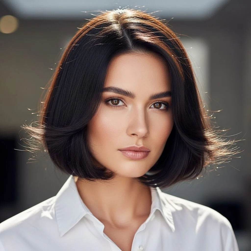 Sleek Bob with Wispy Ends