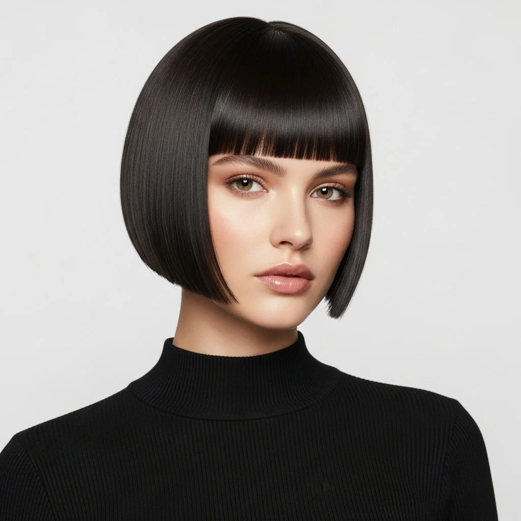 Short Blunt Bob Above the Jaw