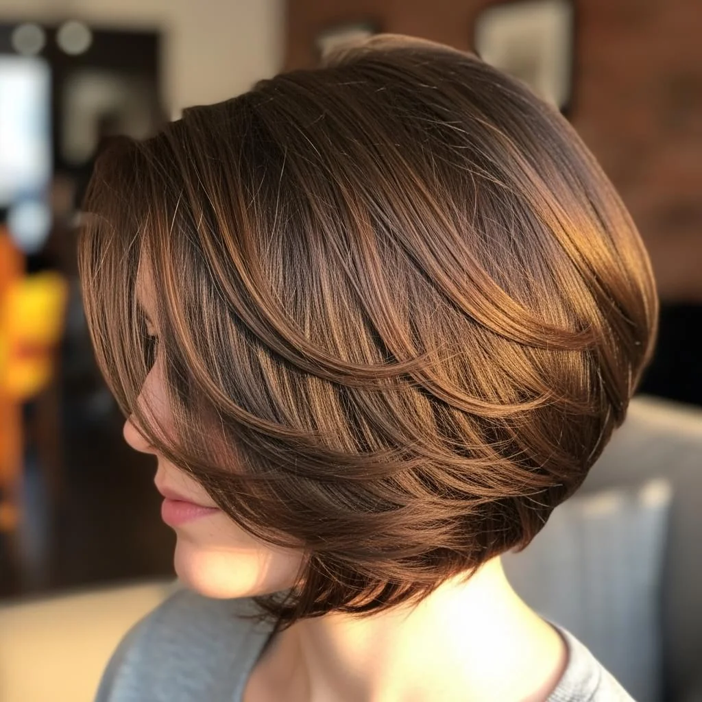3. Textured Layered Bob