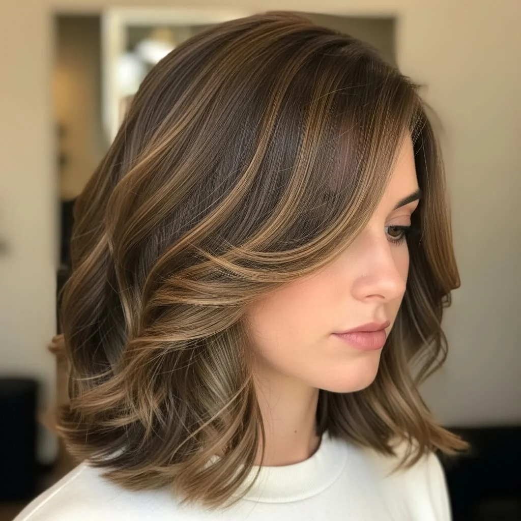 Textured Wavy Layered Bob