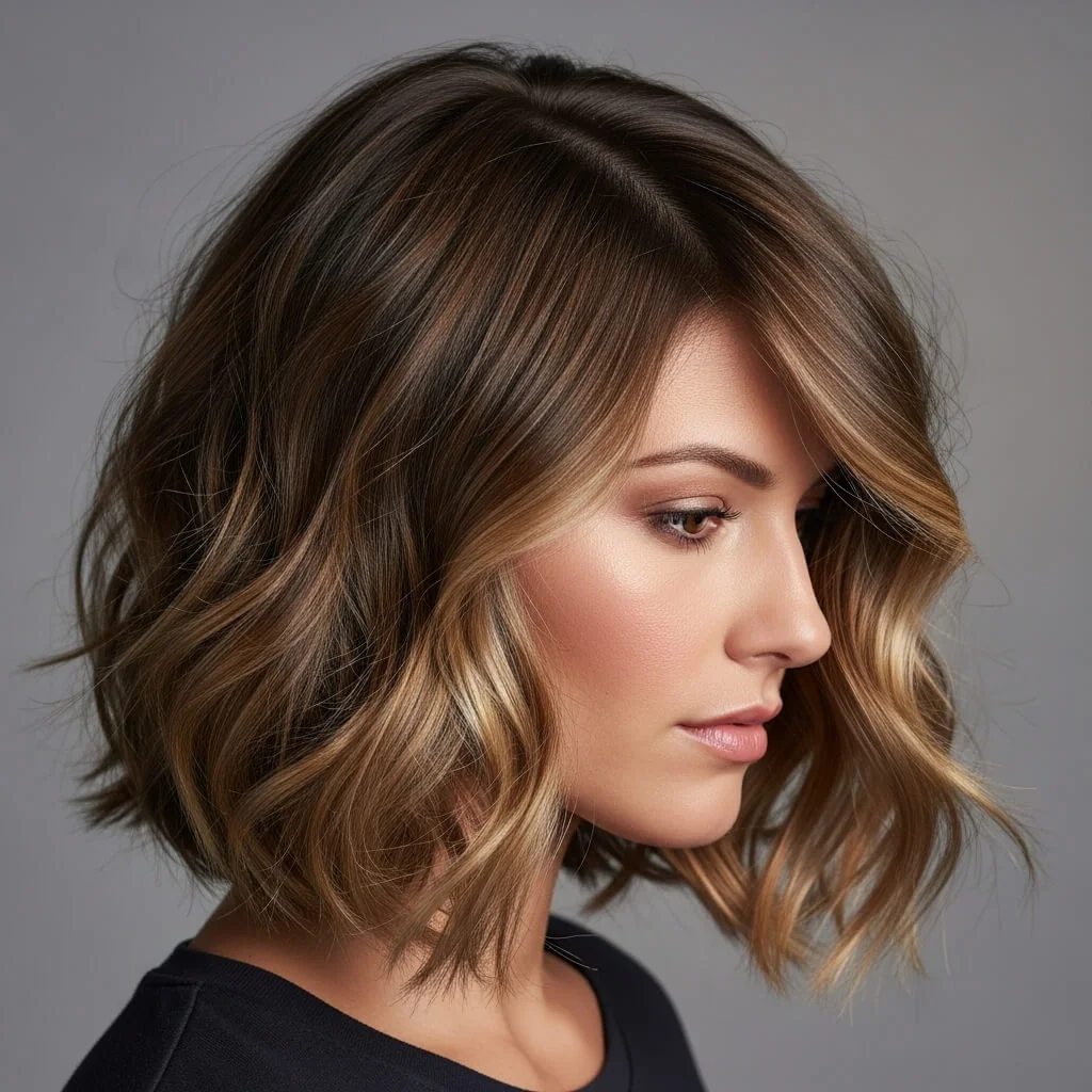 Angled Wavy Bob