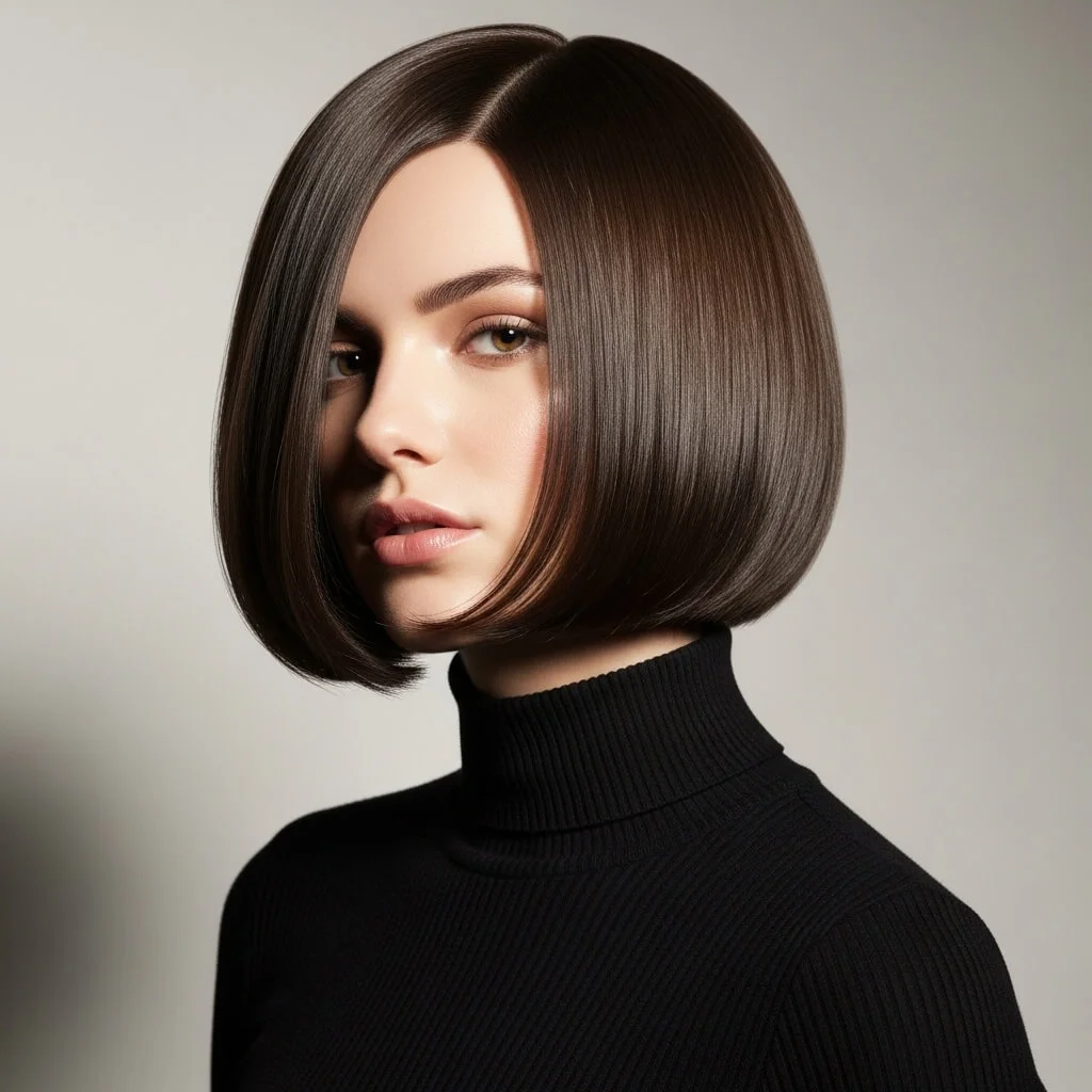 Blunt Bob with Slight Inward Curve