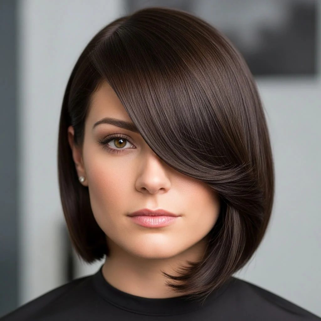 Long Straight Bob with Side Part
