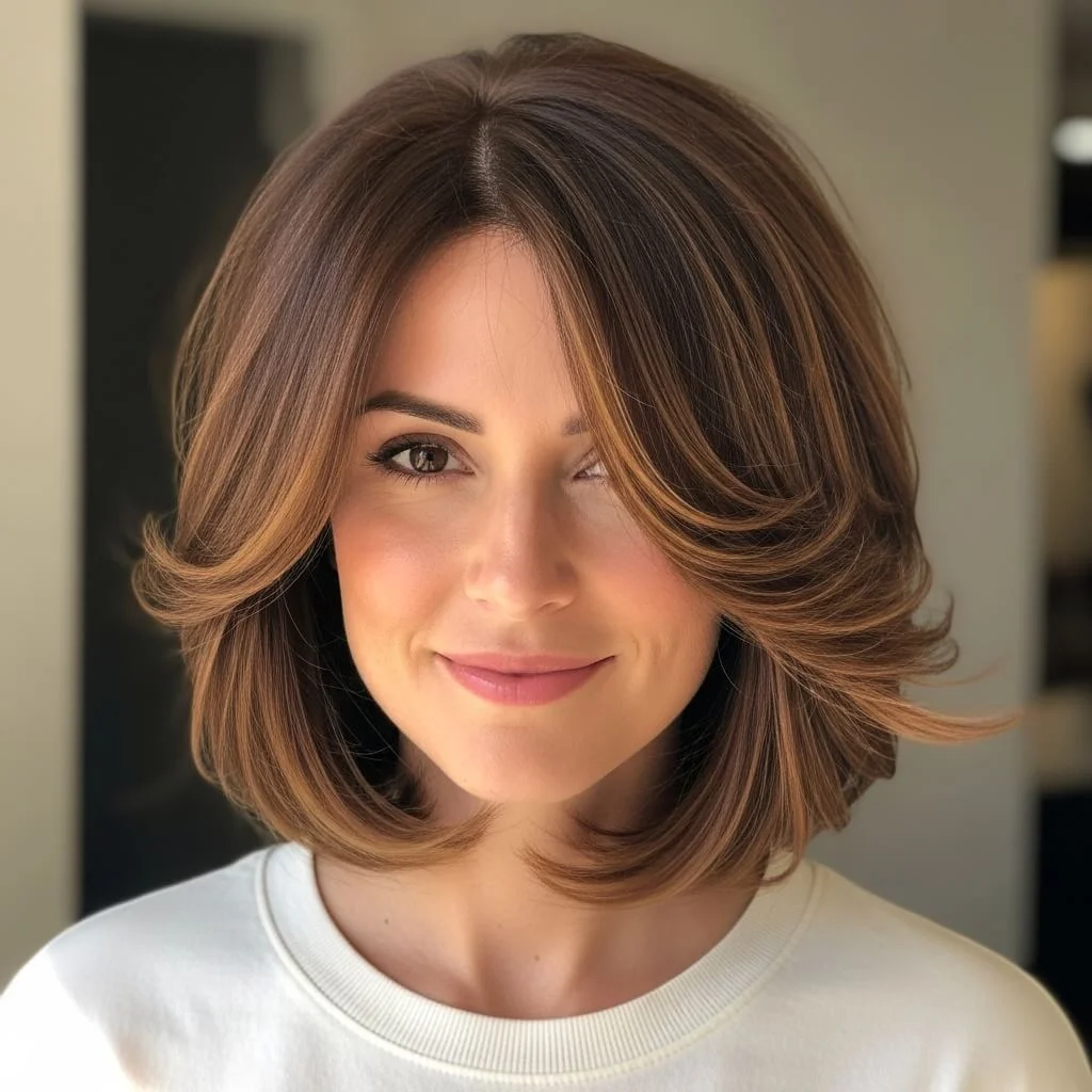 Bob with Feathered Ends