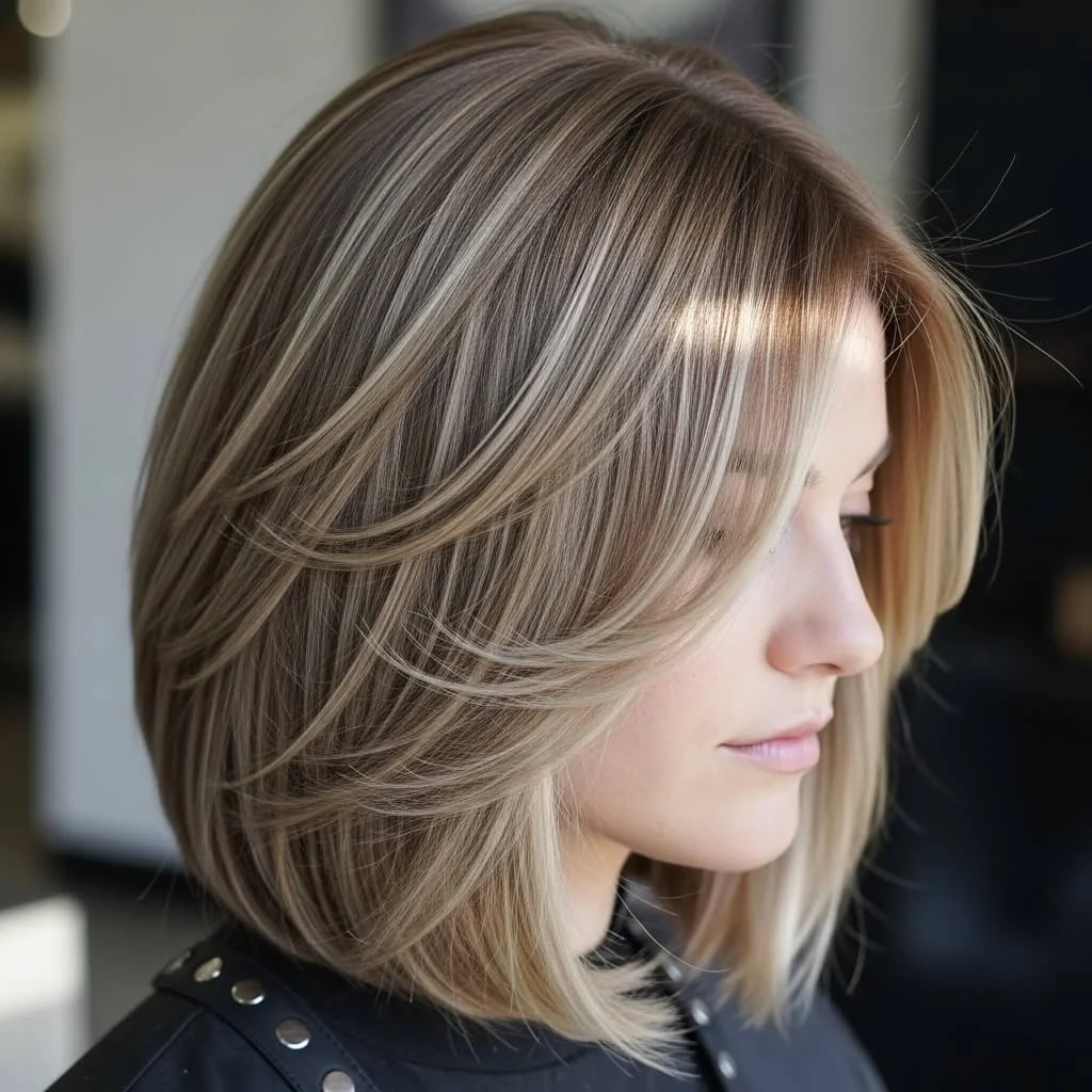 Layered Bob with Subtle Highlights