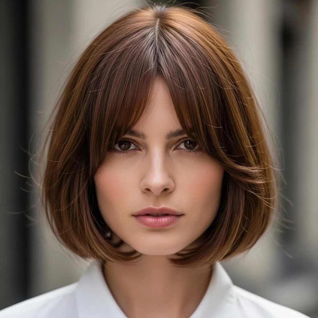 Bob with Curtain Bangs