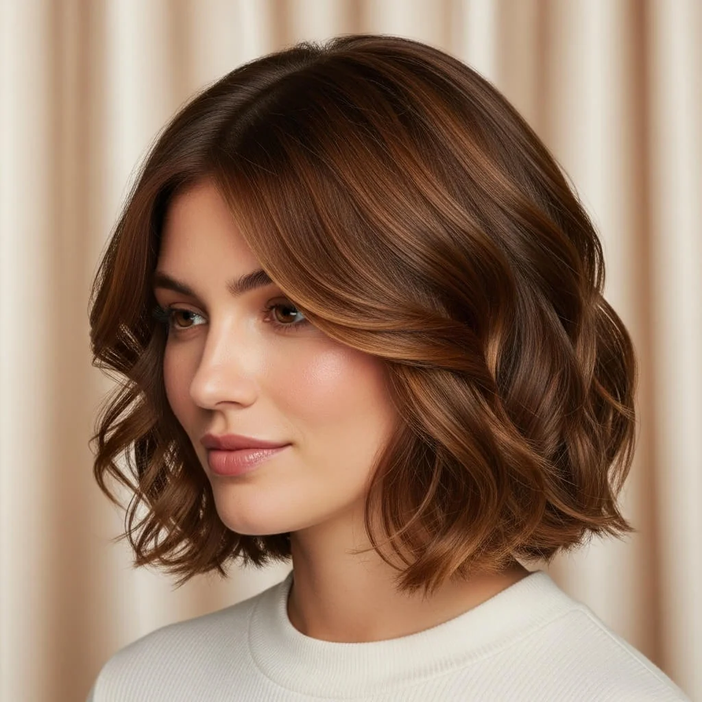 Curly Layered Bob