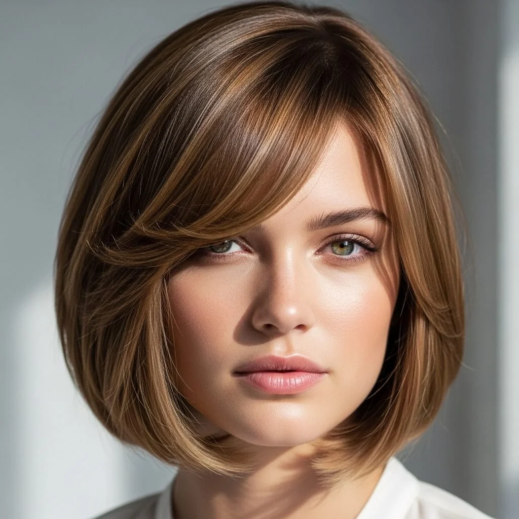 Side-Swept Bangs Soft Bob