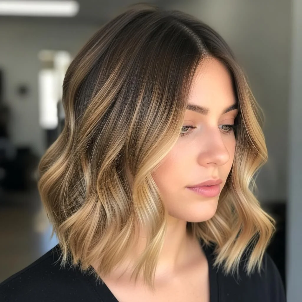 Wavy Bob with Subtle Highlights