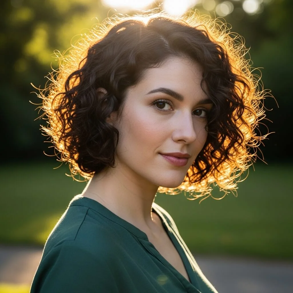 10. Curly Layered Graduated Bob