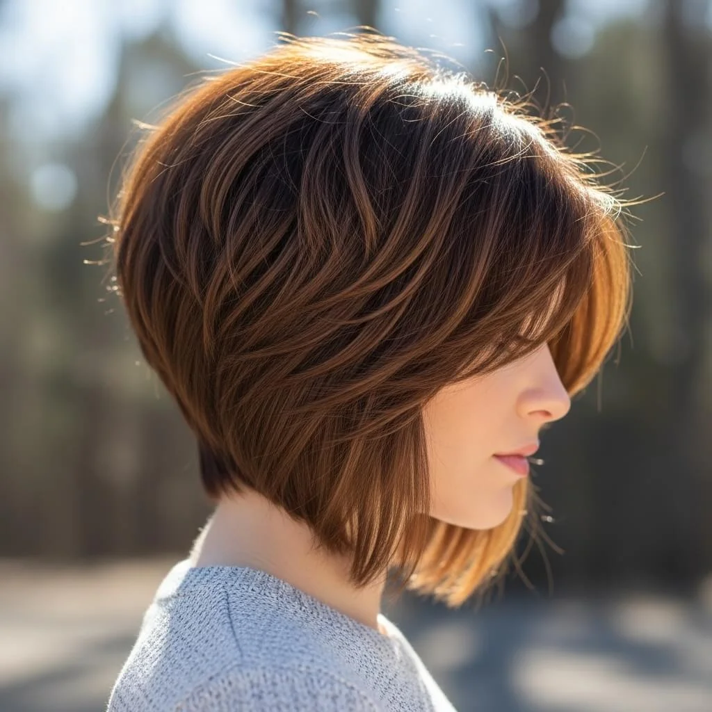 13. Textured Stacked Graduated Bob