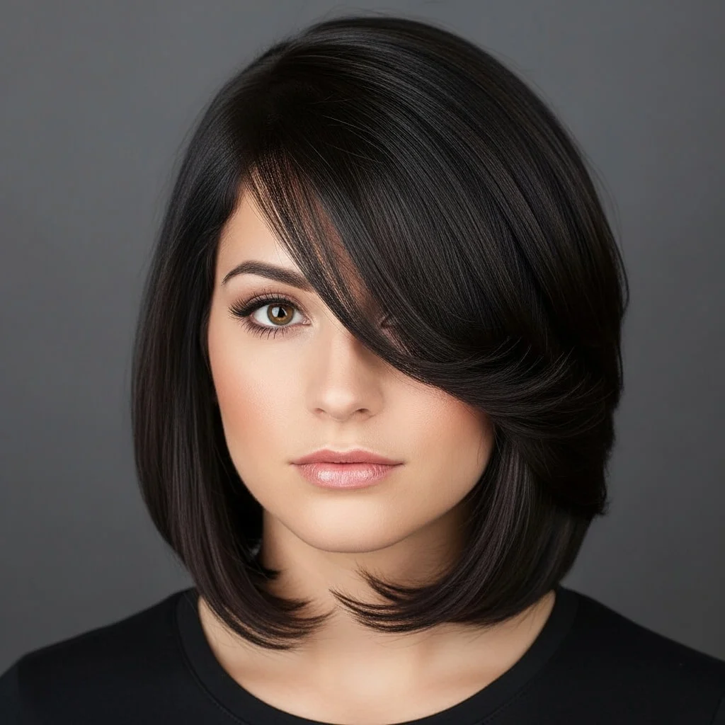 18. Sleek Graduated Bob with Side Part