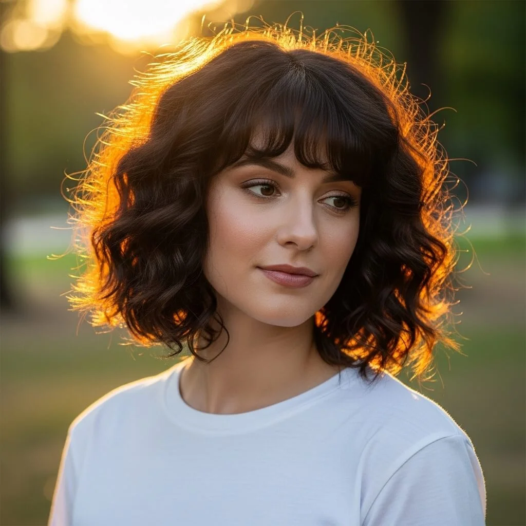 20. Curly Graduated Bob with Layers