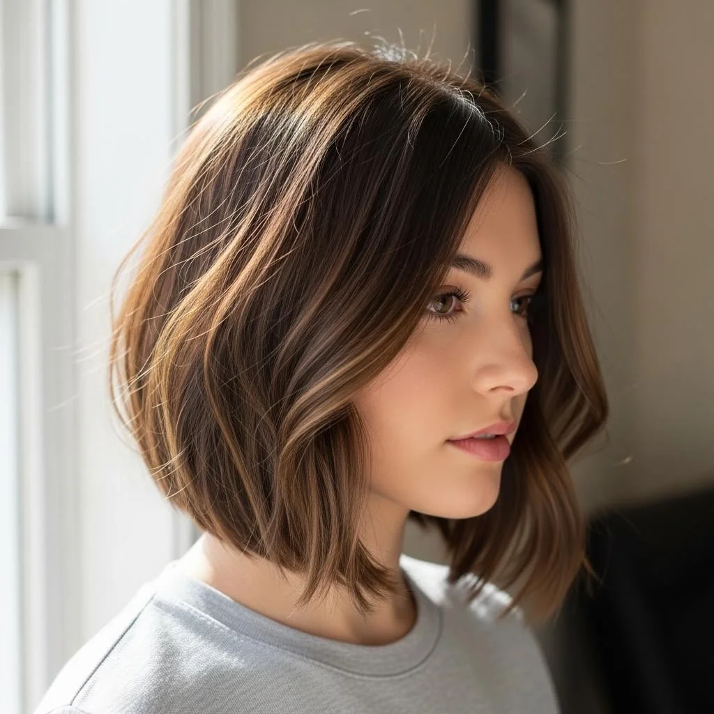 23. Soft Angled Asymmetrical Bob