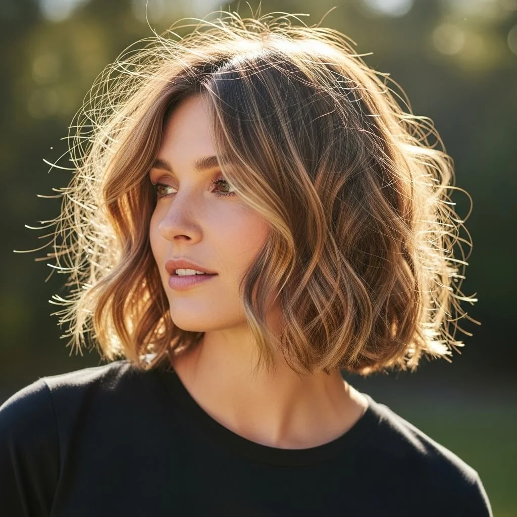 24. Choppy Wavy Asymmetrical Bob