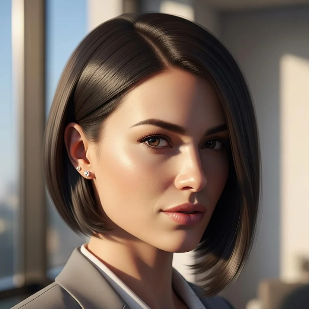 25. Sleek Side-Swept Asymmetrical Bob