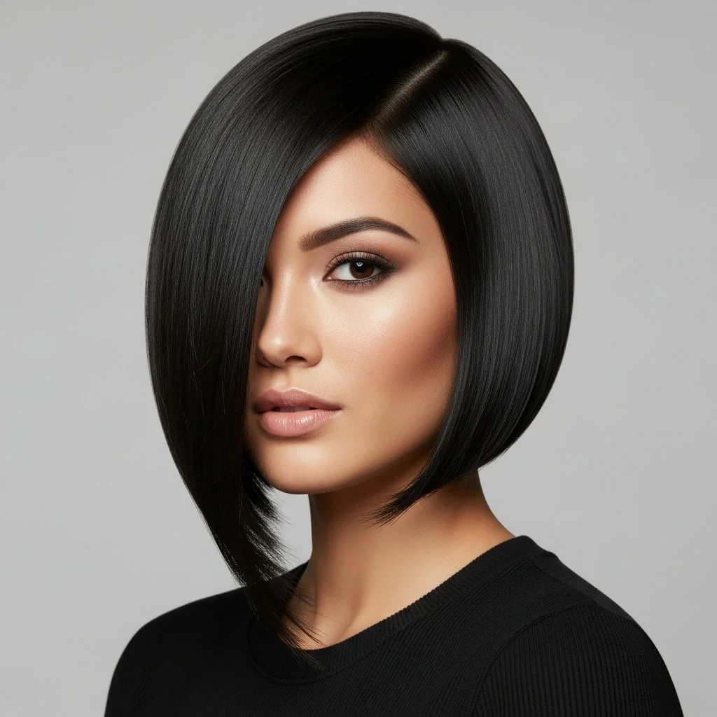 4. Sleek Angled Graduated Bob