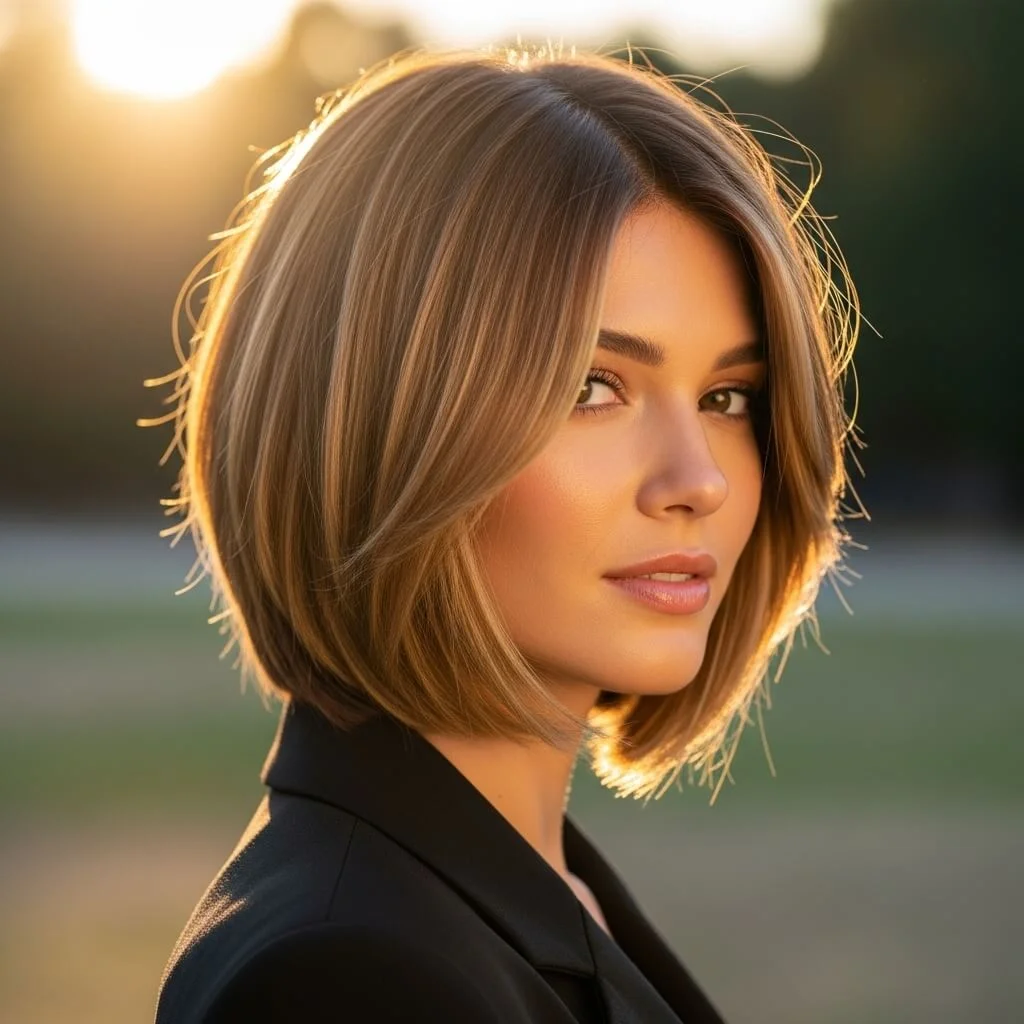 9. Textured Graduated Bob with Highlights