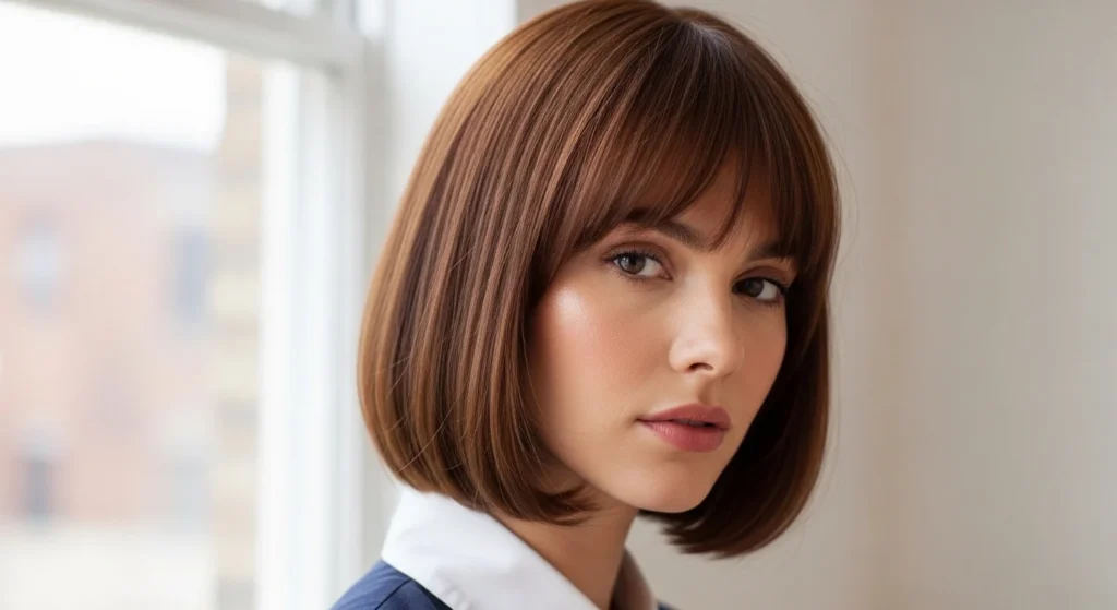 Explore 26 stylish bob hairstyles with bangs that frame the face, featuring sleek, layered, and textured looks with easy, budget-friendly styling tips.