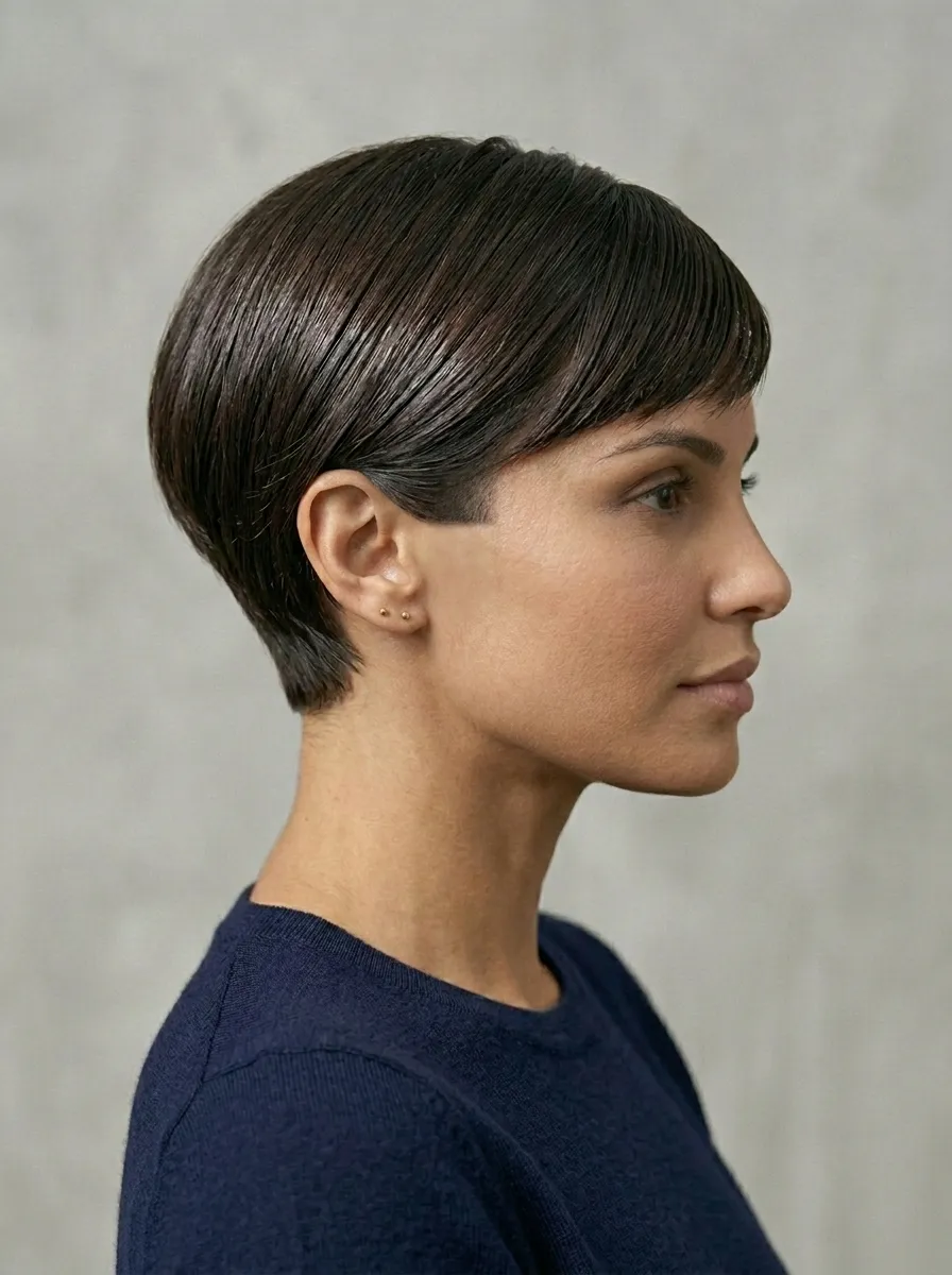 Neat Pixie With Blunt Edges