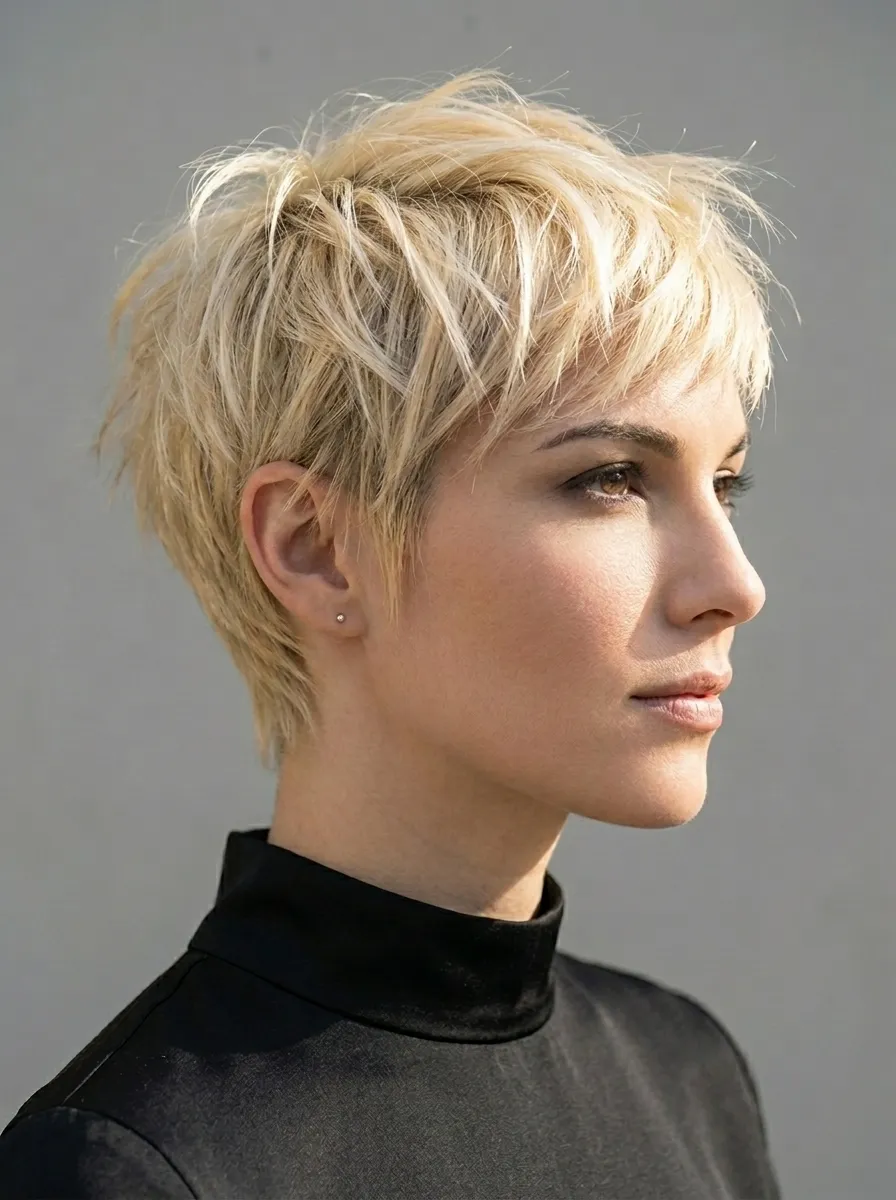11. Layered Blonde Pixie