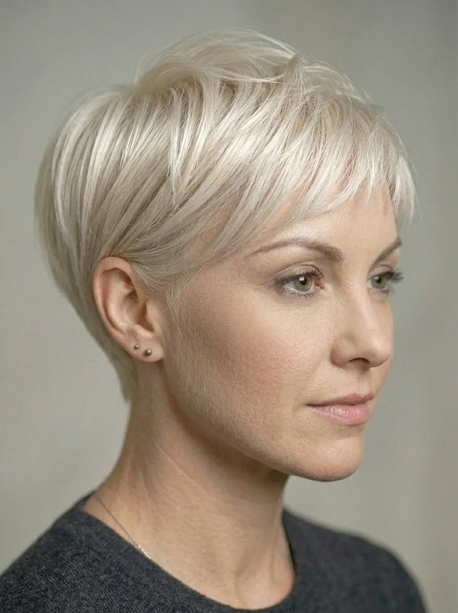 Blonde Pixie with Textured Fringe